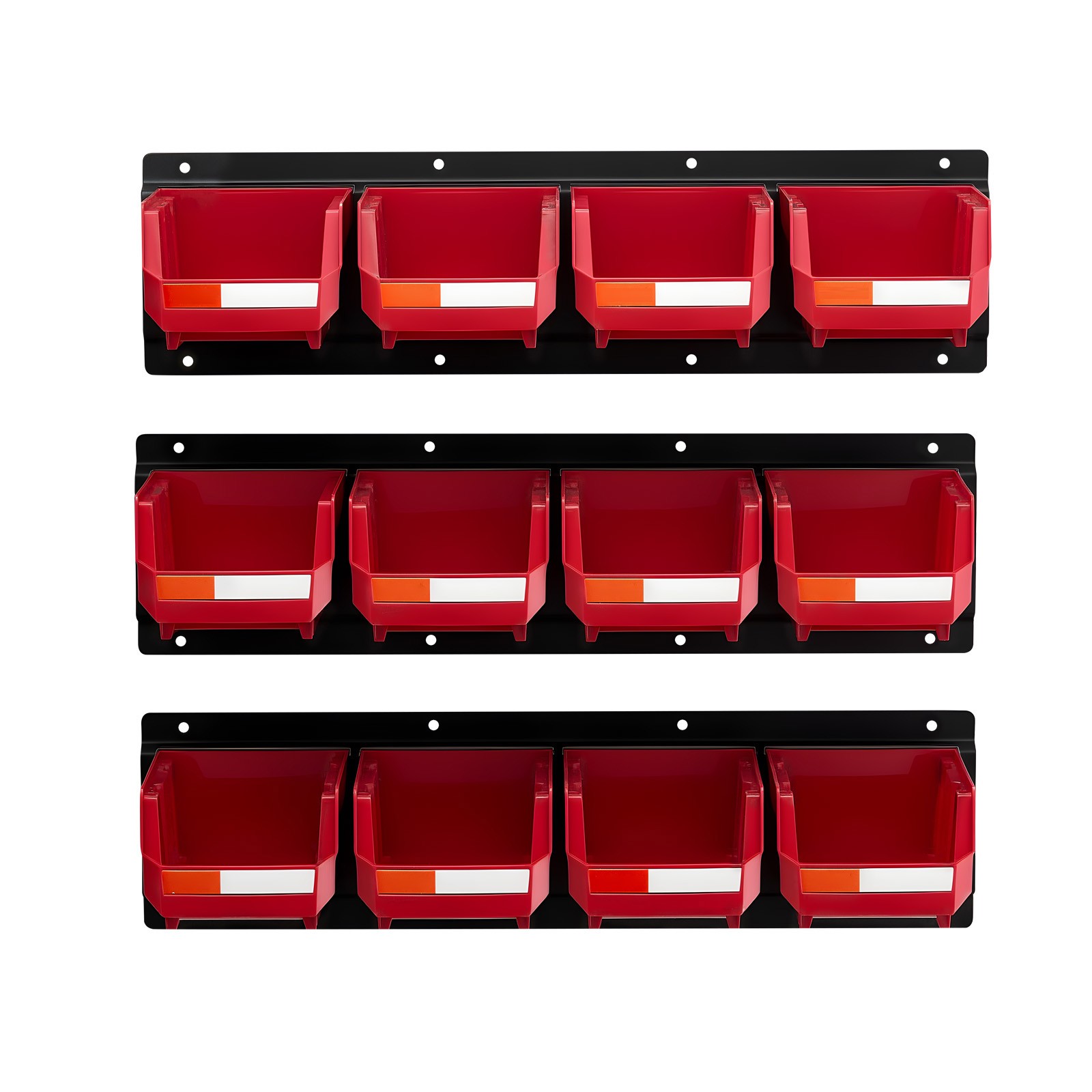 Uimoso Wall-Mounted Stackable Storage Bins, 12-Piece Set, Red