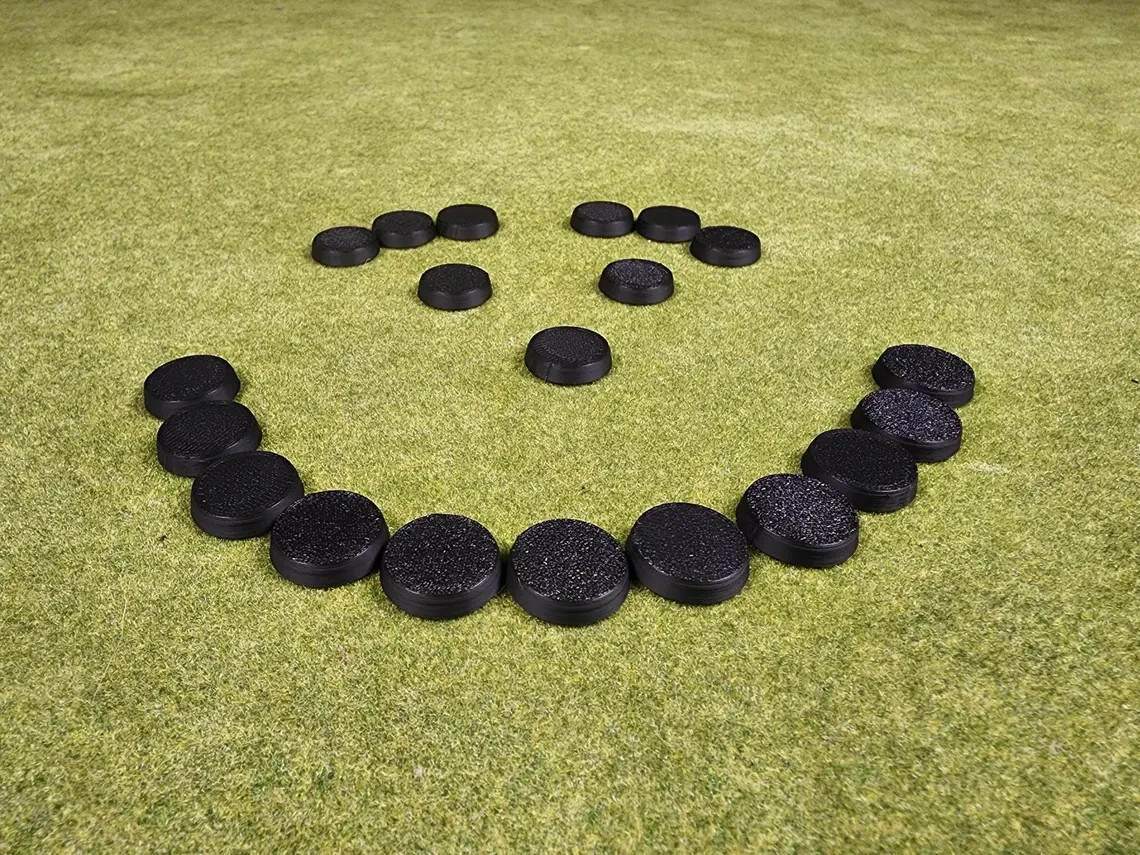 20mm Round Bases - Plain Beveled Bases - Wargaming Old School Bases