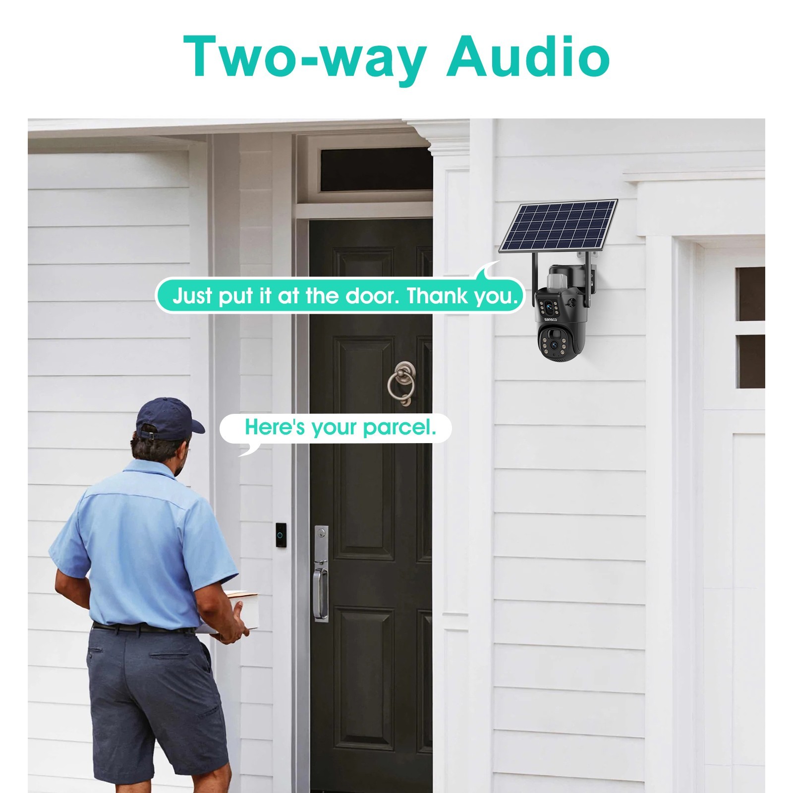 4pcs WIFI Home Security Camera System Solar Panel 4MP PTZ Wireless Outdoor Audio