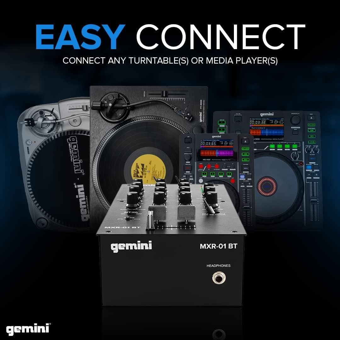 Gemini MXR-01BT 2 Channel Professional DJ Mixer With Bluetooth Input