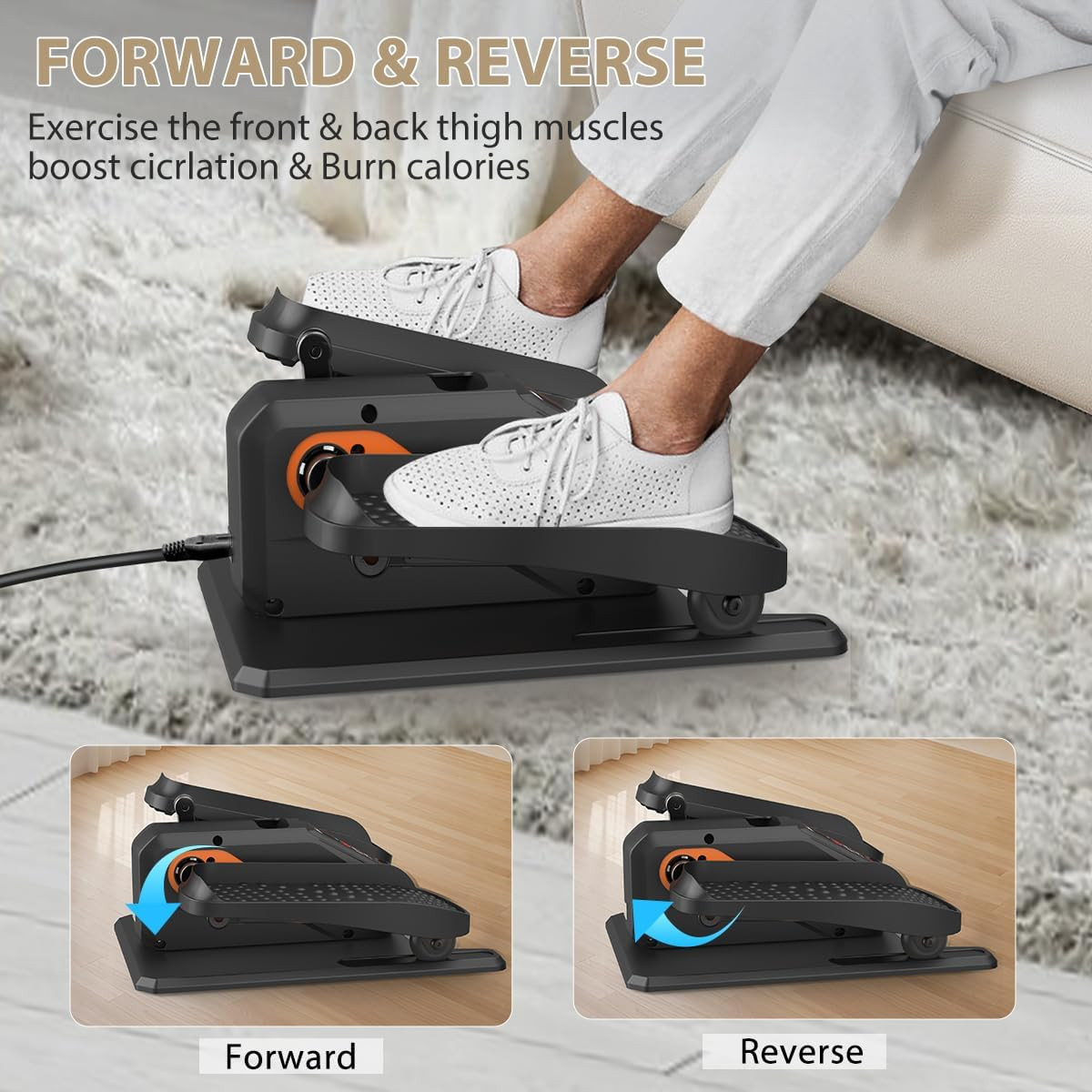 Under Desk Elliptical Machine, Electric Ellipse Leg Exerciser While Sitting for