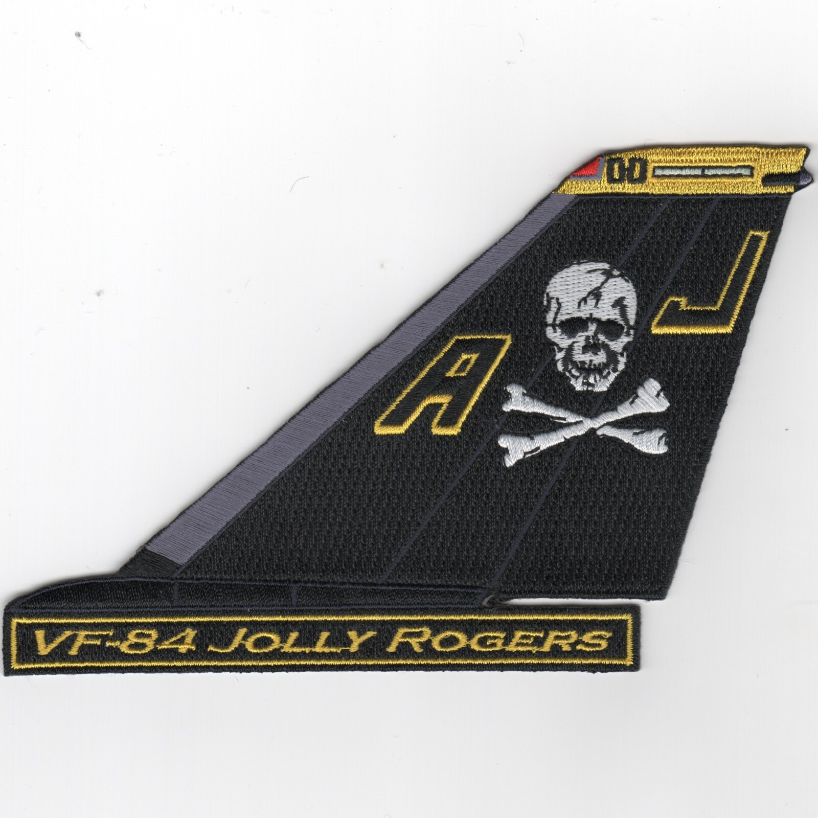 US NAVY VF-84 'JOLLY ROGERS' F-14 Tomcat Tailfin (Black/White 'MOE'/WITH Text)