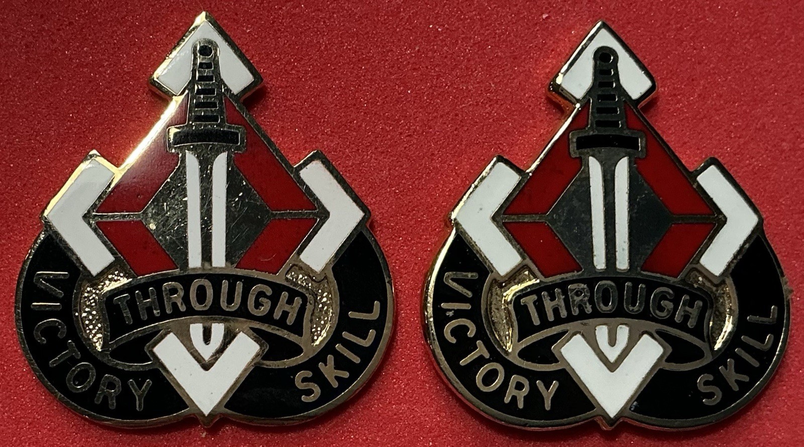 Pair of US Army Maneuver Support Center Unit Crest Pins
