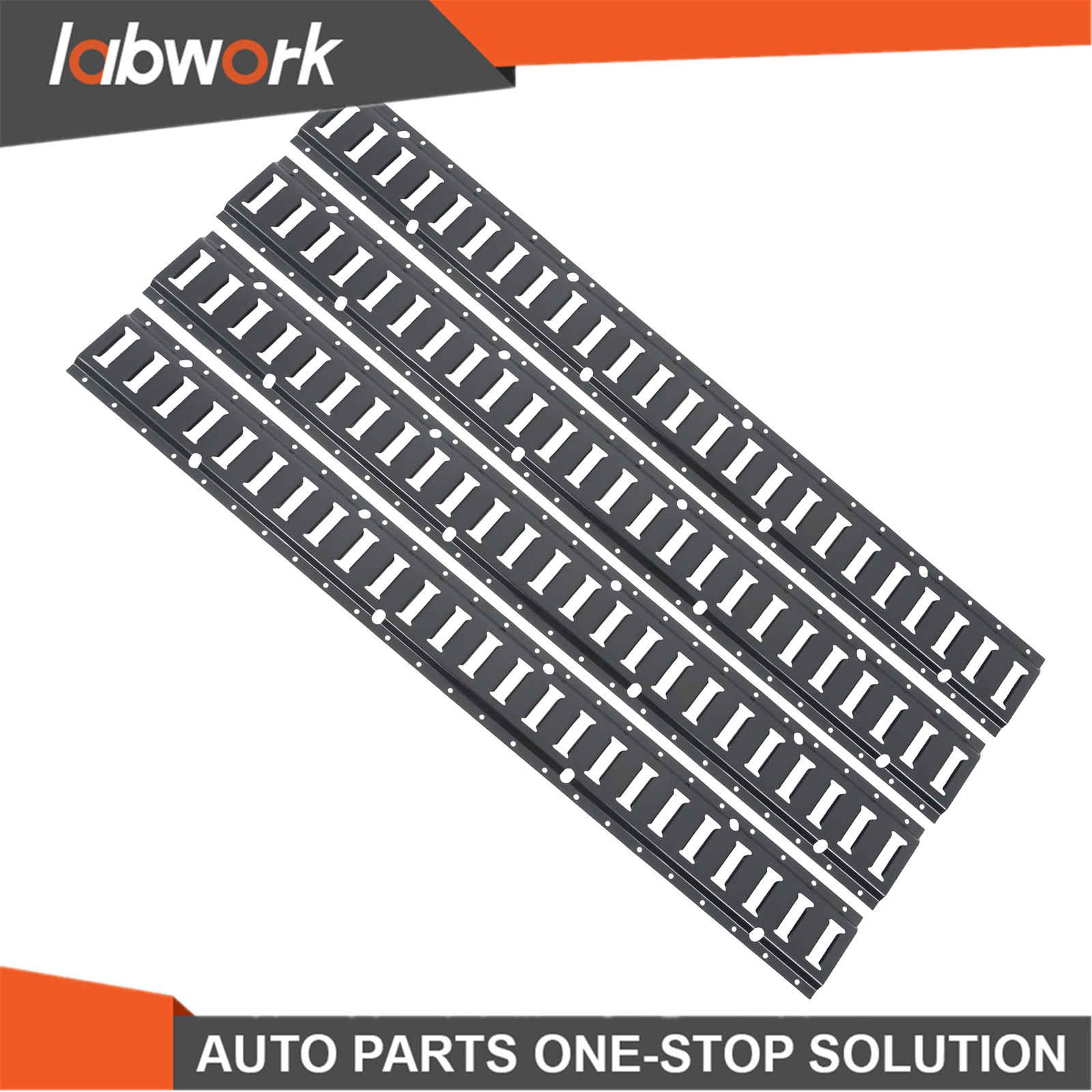 Labwork 10 Pack 4' E Track Tie Down Rail Galvanized Steel Rail Powder-Coat Black