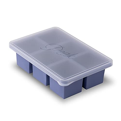 W&P Cup Cubes Silicone Freezer Tray with Lid, Makes 6 Perfect 1-Cup 6-Cup Blue