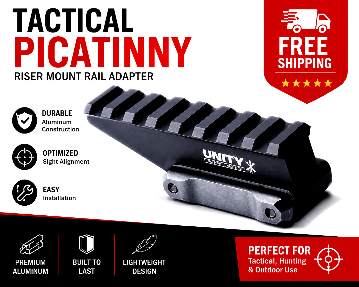 New Unity Tactical FST-RAB Fast™ Absolute Riser | Black (Absolute Optics)