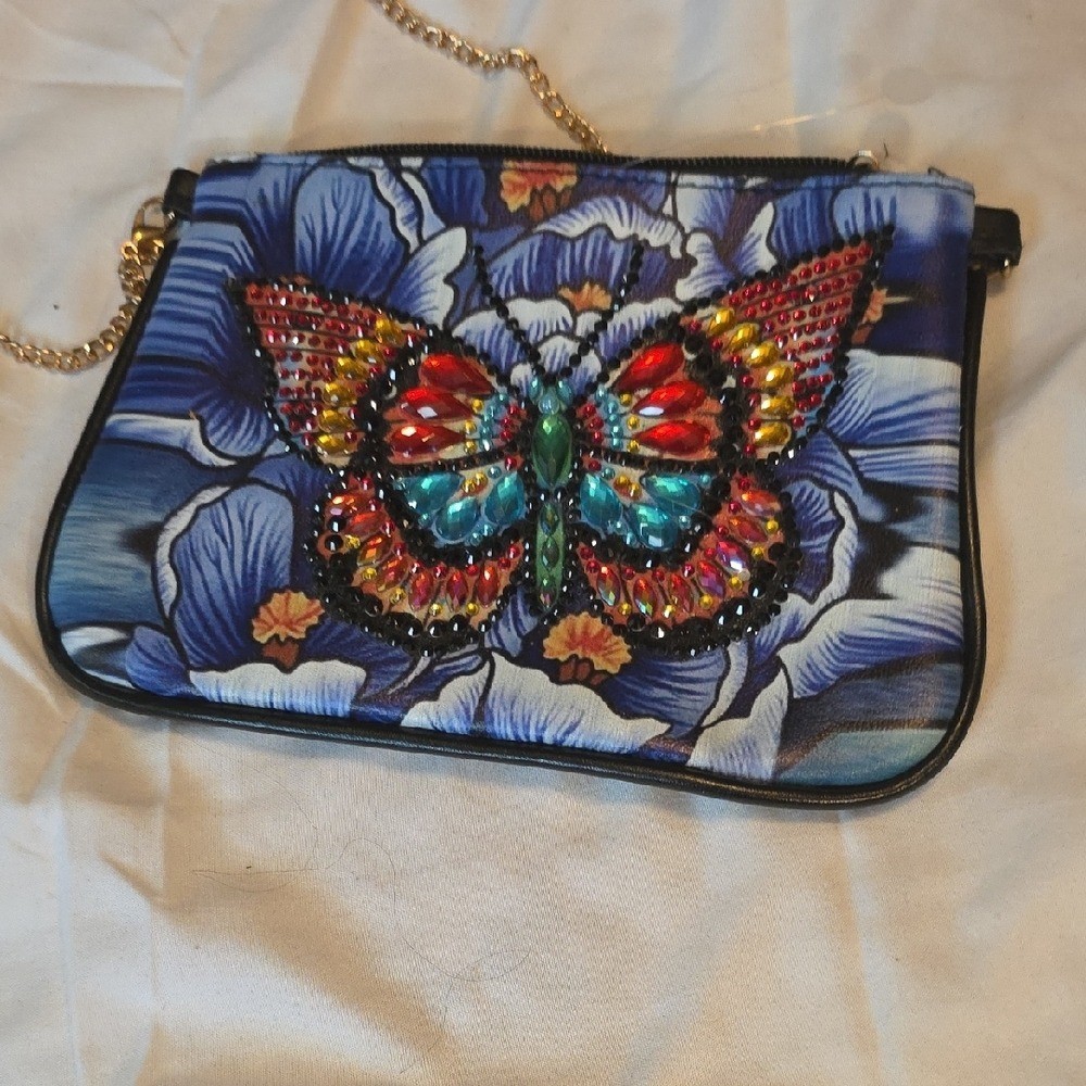 Colorful Butterfly Embellished Women's Bag