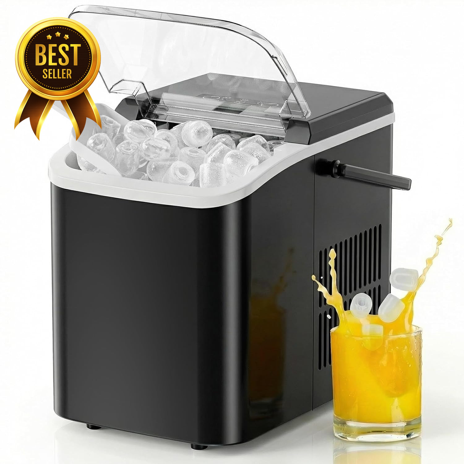 Portable Countertop Ice Maker Machine with Handle 9 Bullet Ice Cubes in 6 Minute