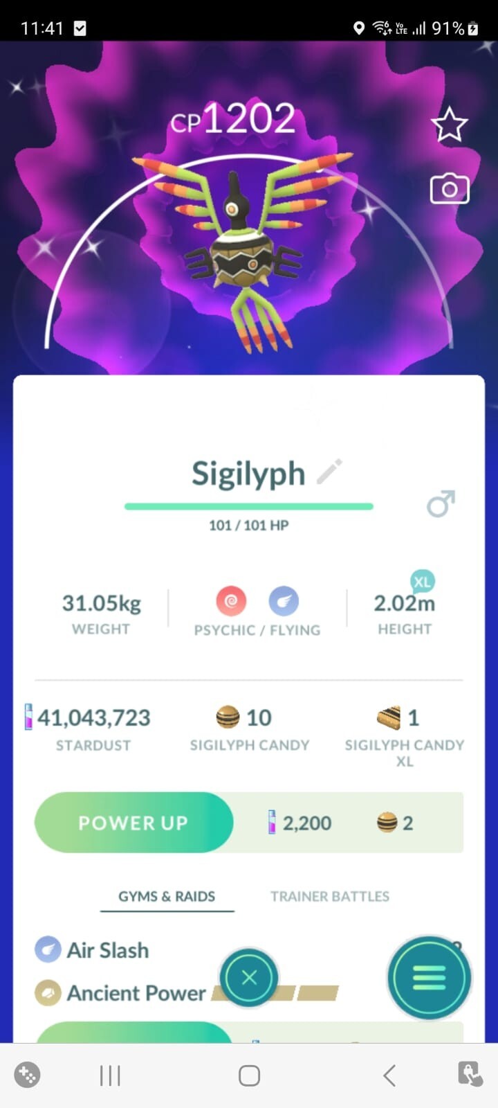 AMAZING!!! ✨ SHINY REGIONAL SIGILYPH!!! ✨ - PKMN GO!!! - NOT REGISTERED!