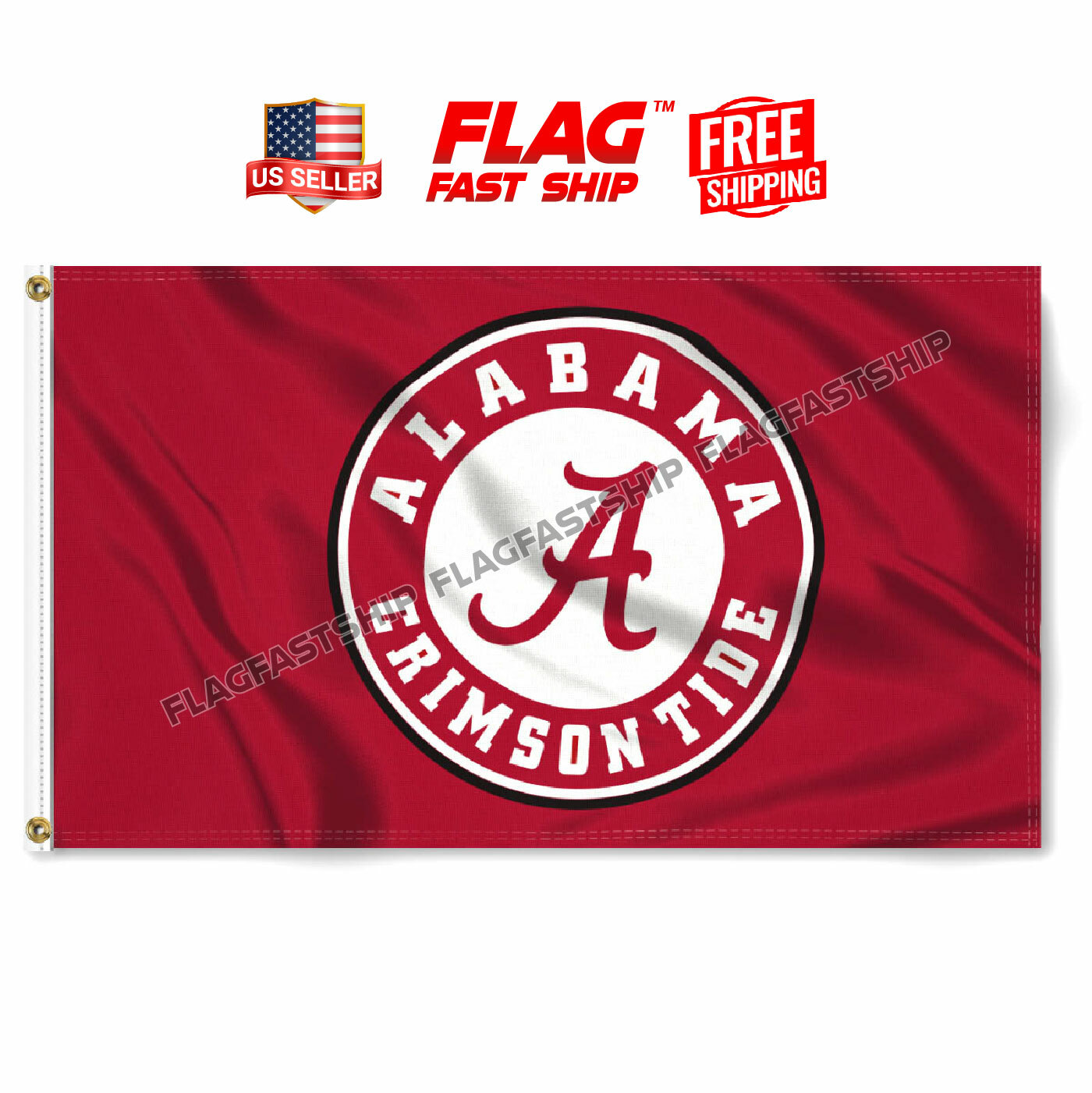 Alabama Football Crimson Tide 3x5 ft Flag Banner Fast FREE Shipping NCAA