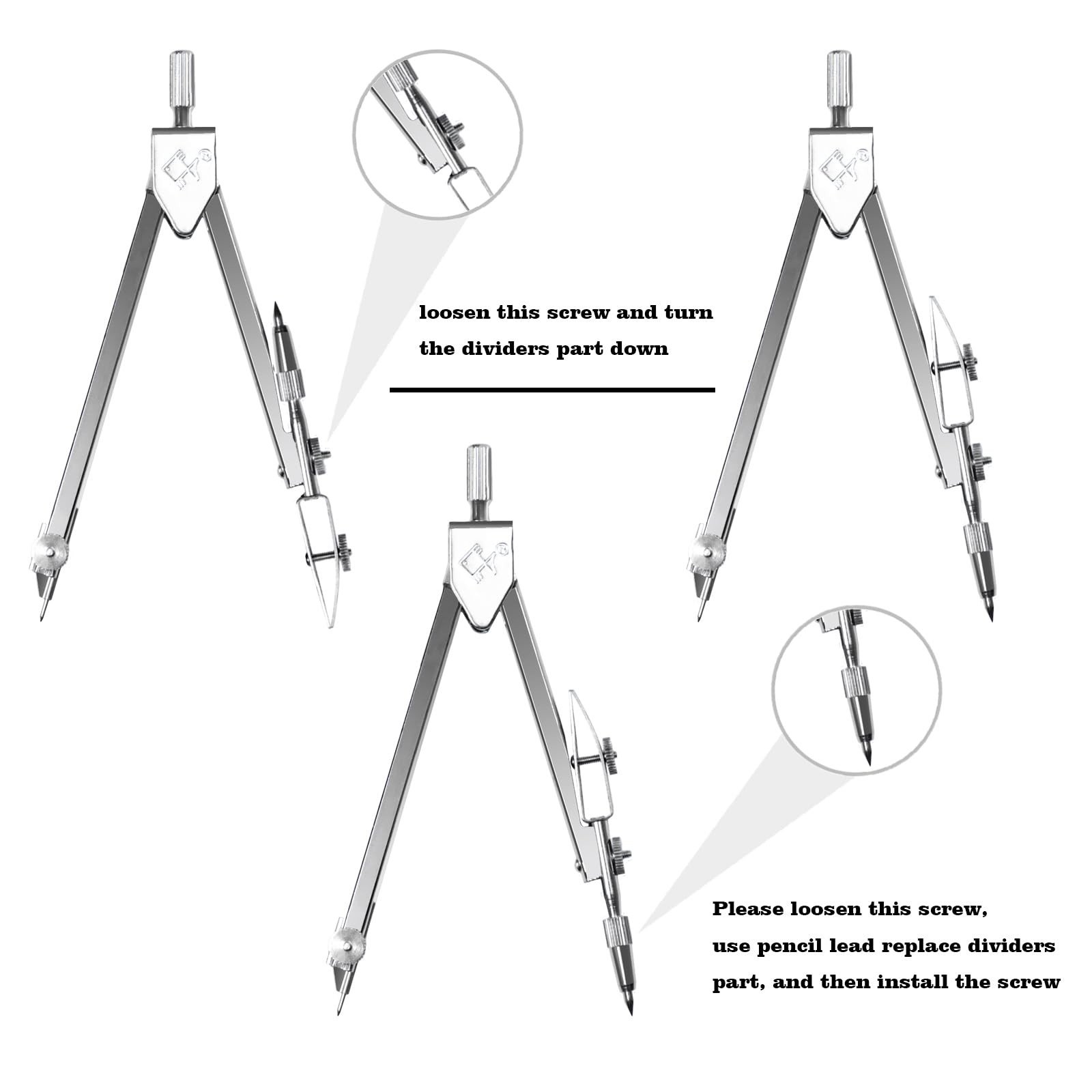 Students Geometry Math Set 6 Inch Transparent Swing Arm Protractor