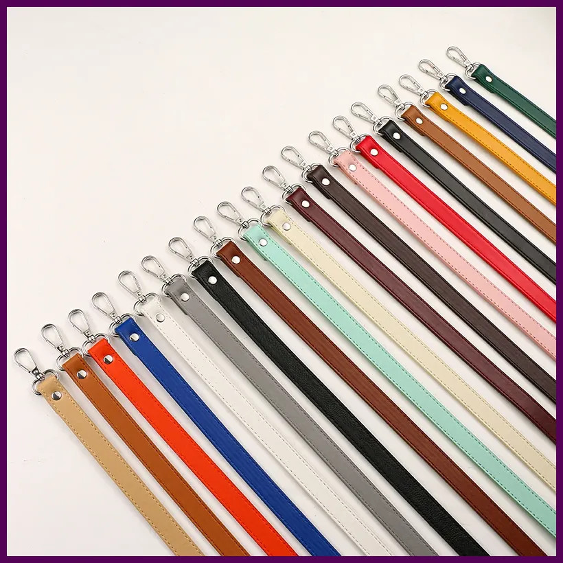 Soft Leather Bag Strap Handbags Handles For Handbag 60cm Short Bag Strap Golden
