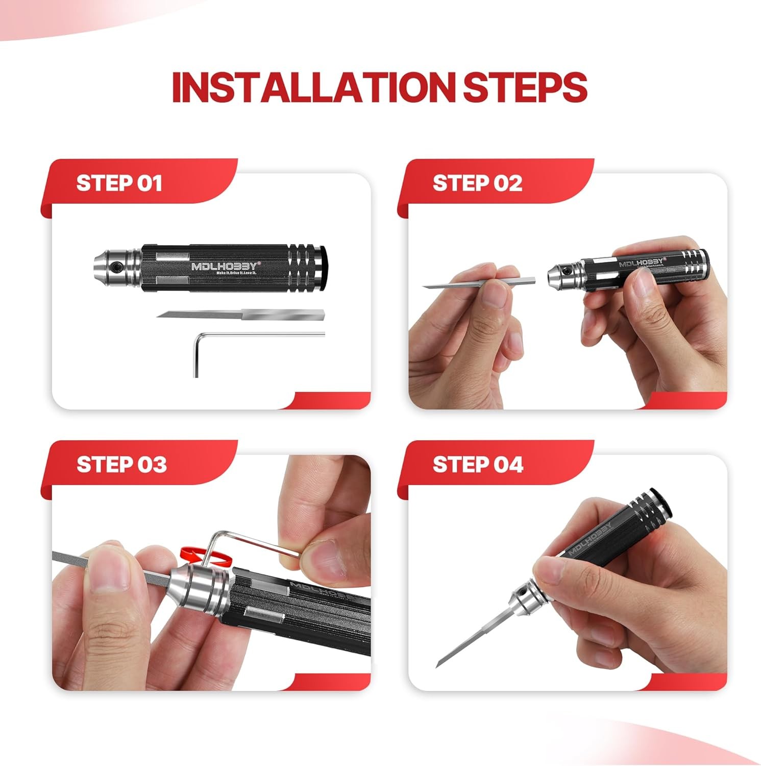 Resin Carved Scribe Line Hobby Cutting Tool with 7 Blades (0.1/0.2/0.4/0.6/0.8/1