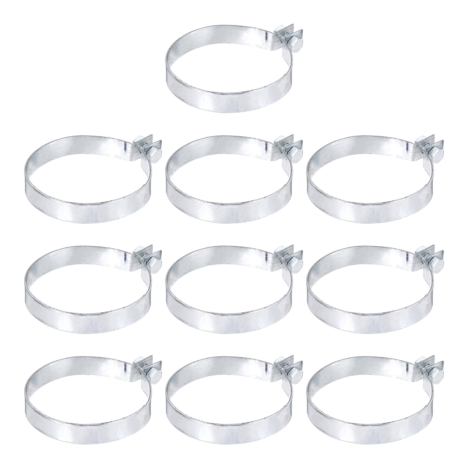 10Pcs Brace Bands, Galvanized Steel Chain Link Fence Bands for 3-1/2" Post
