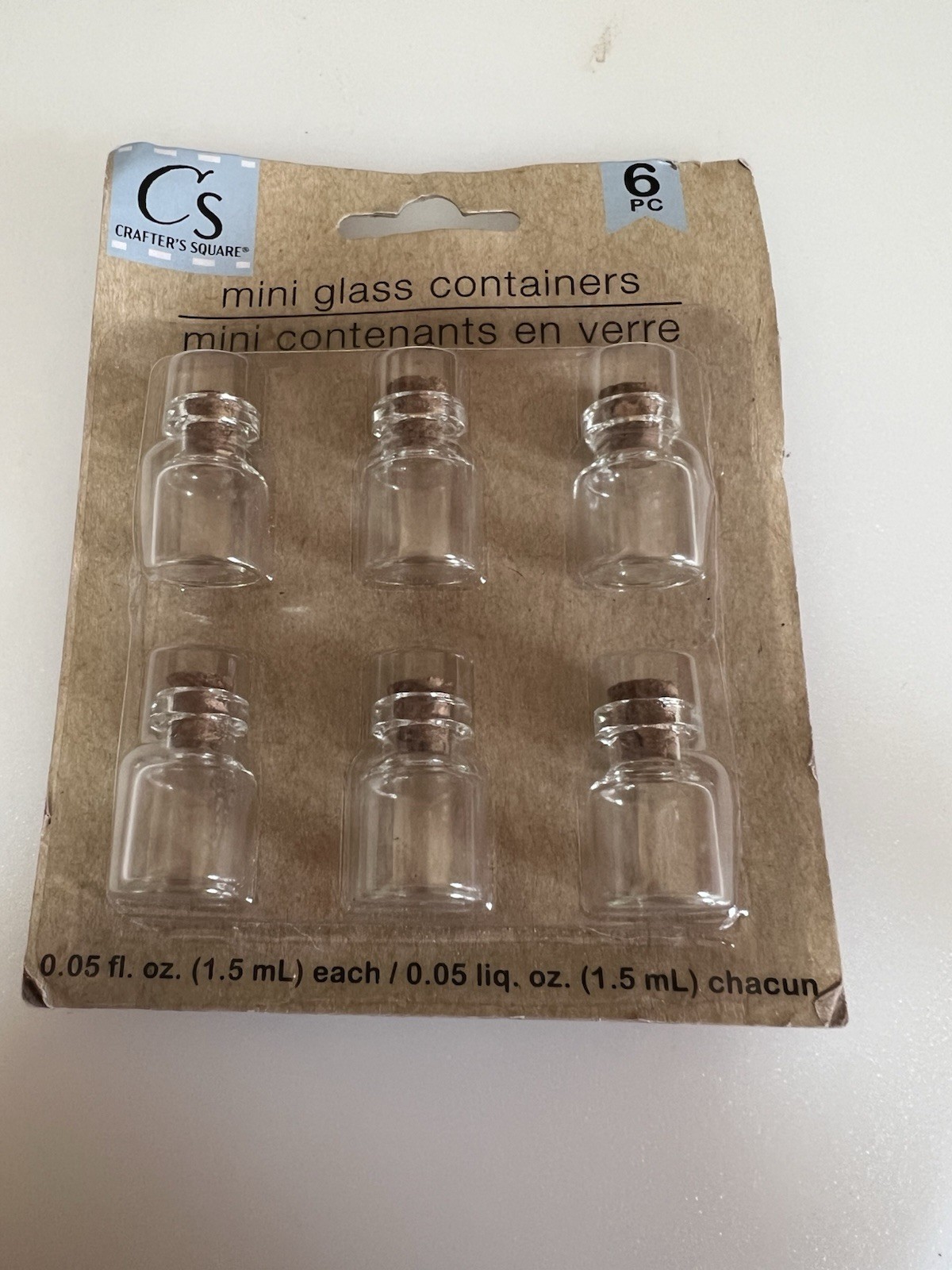 SET OF 2  1.5ml (.05 Fl Oz)  Mini Glass Bottles Jars Vials Container w/ Cork 6pc