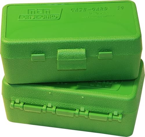 50 round flip top ammo box 38 357 cal green