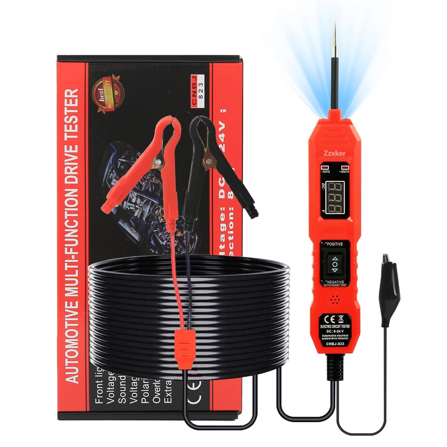 Power Circuit Probe Tester,6V/12V/24V DC Circuit Tester Automotive,Test Light,Fu
