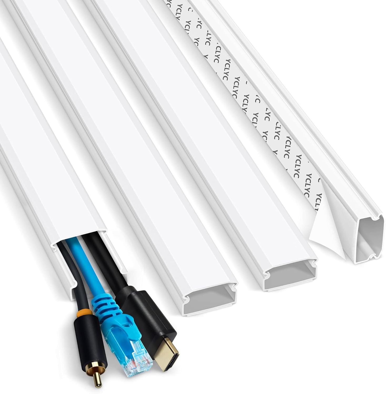 62.8in Cable Cover Wall, White Wire for Paintable Medium,
