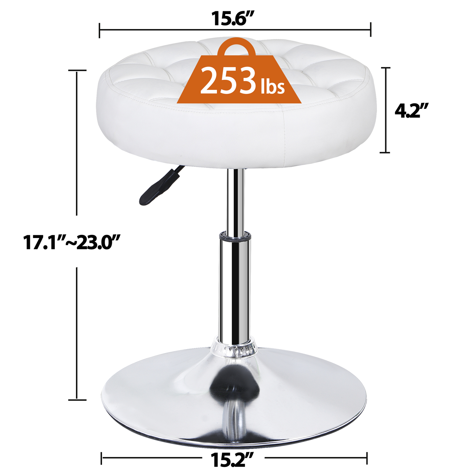 Vanity Stool 360° Swivel Makeup Stool Adjustable Ottoman for Bedroom Bathroom