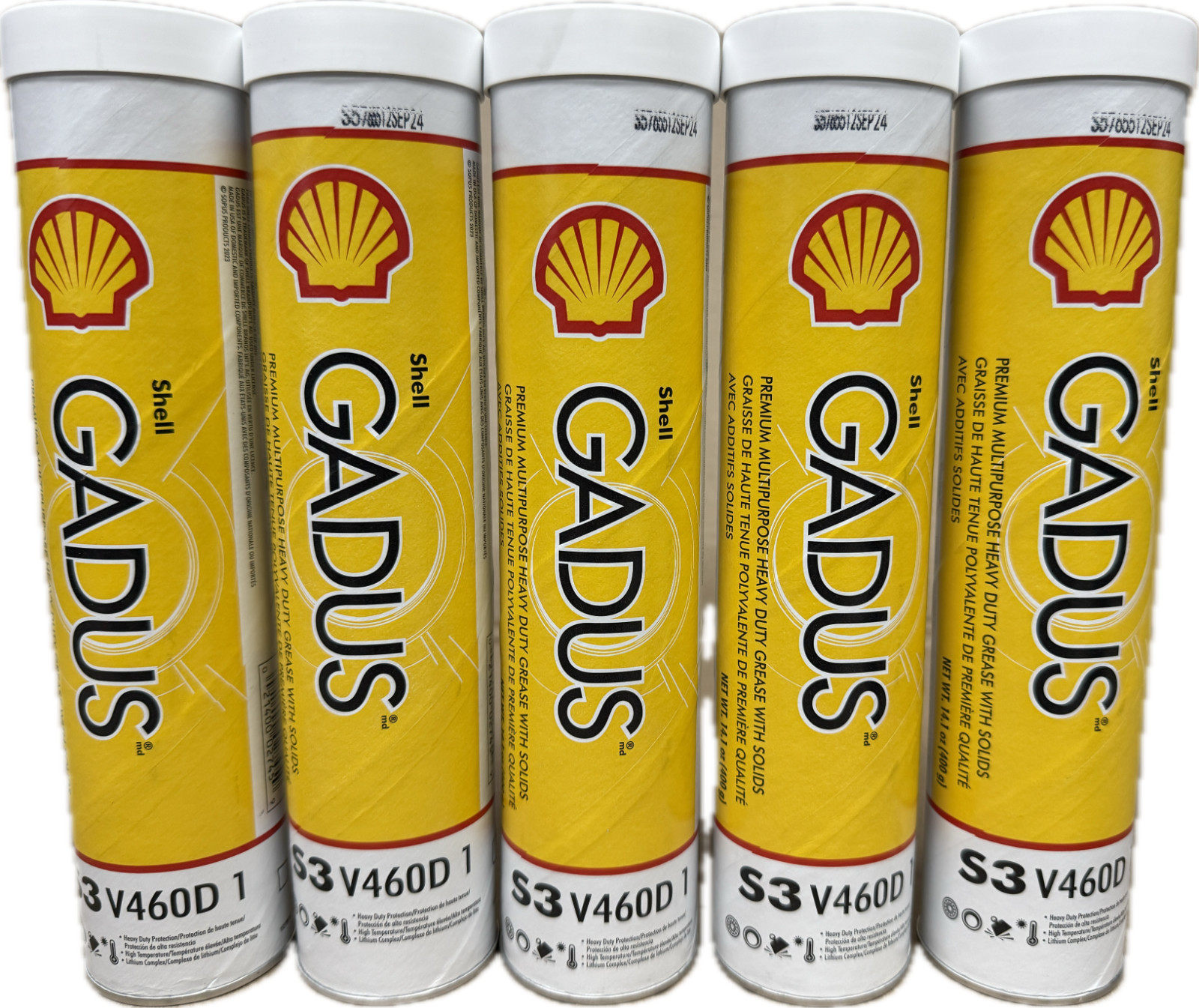 Shell Gadus S3 V460D 1 Heavy Duty 3% Moly #1 EP1 Grease 5x14oz 550027649