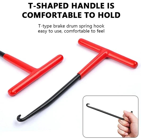 T-Shaped Exhaust Spring Puller with Rubber Grip - Essential Tool for Motorcycles
