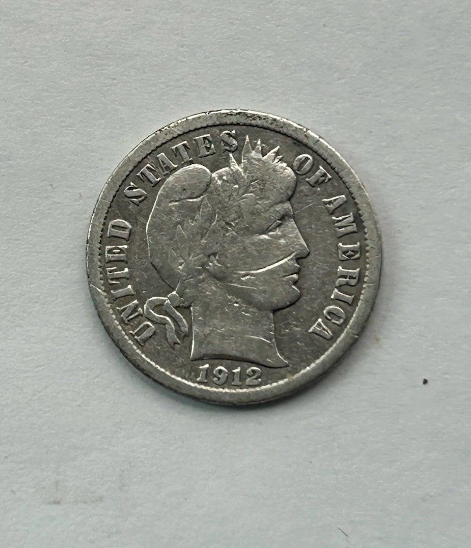 1912S Barber Dime VG+