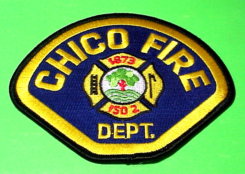 CHICO  CALIFORNIA  1873  ISO 2  CA 4 7/8 x 4" FIRE DEPT  PATCH FREE SHIPPING!!!