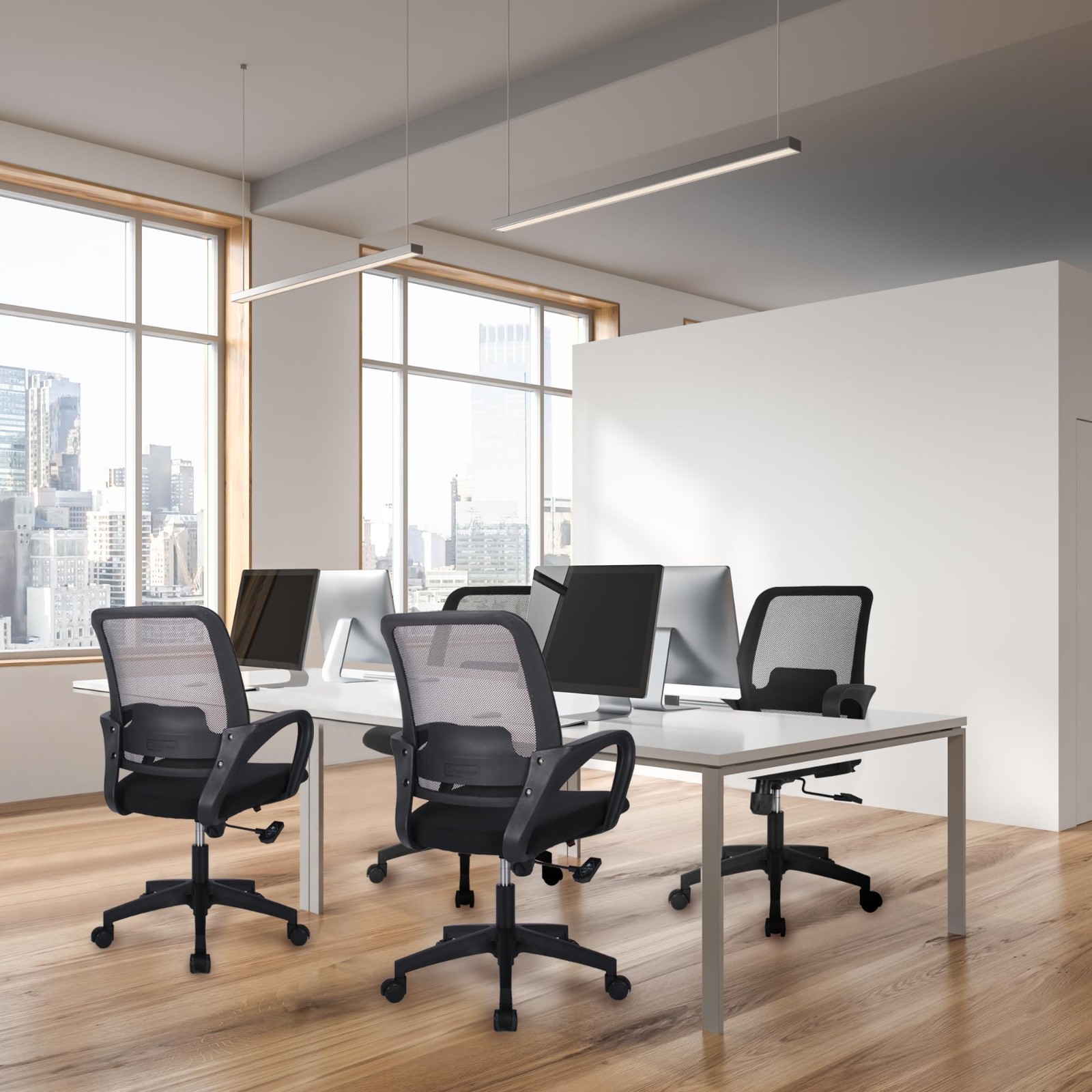 Ergonomic Mesh Office Chair with Lumbar Support, Adjustable Height, Rolling Whee