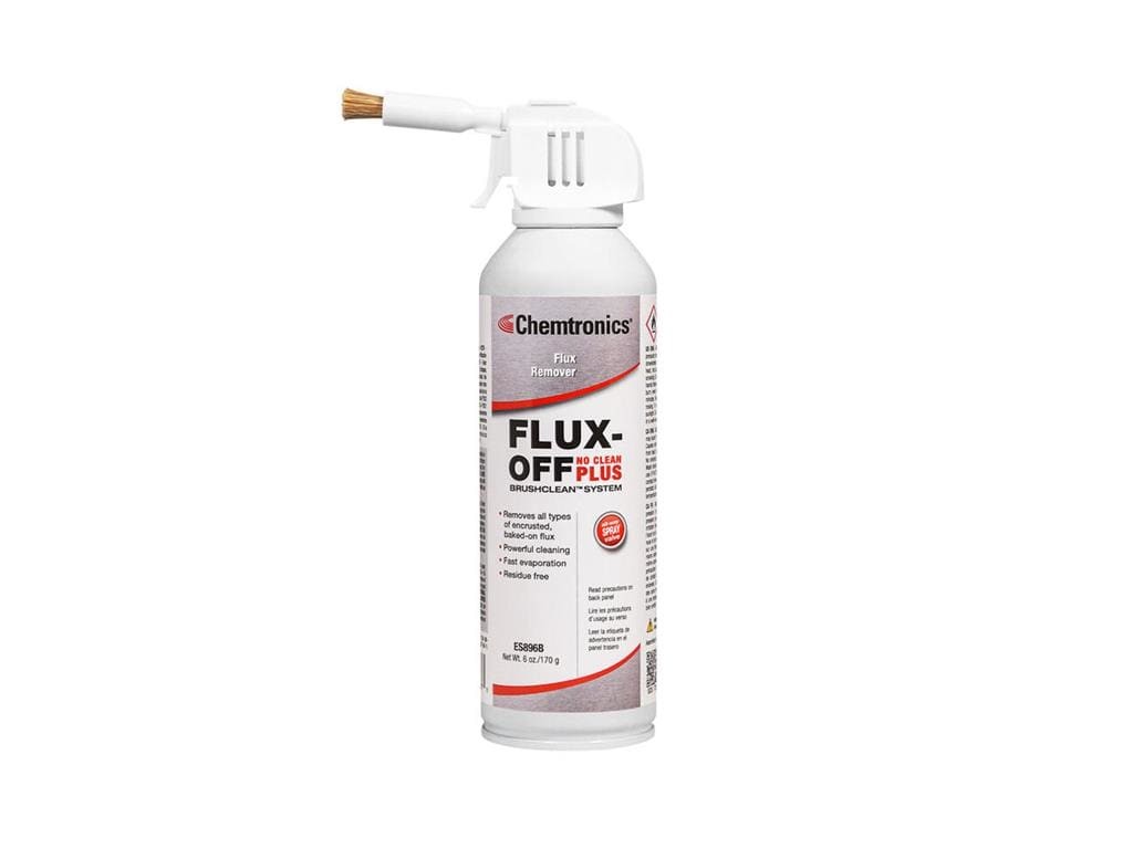 Chemtronics ES896B - Flux-Off No Clean Plus, 6 oz. Aerosol Can with Brush Clean