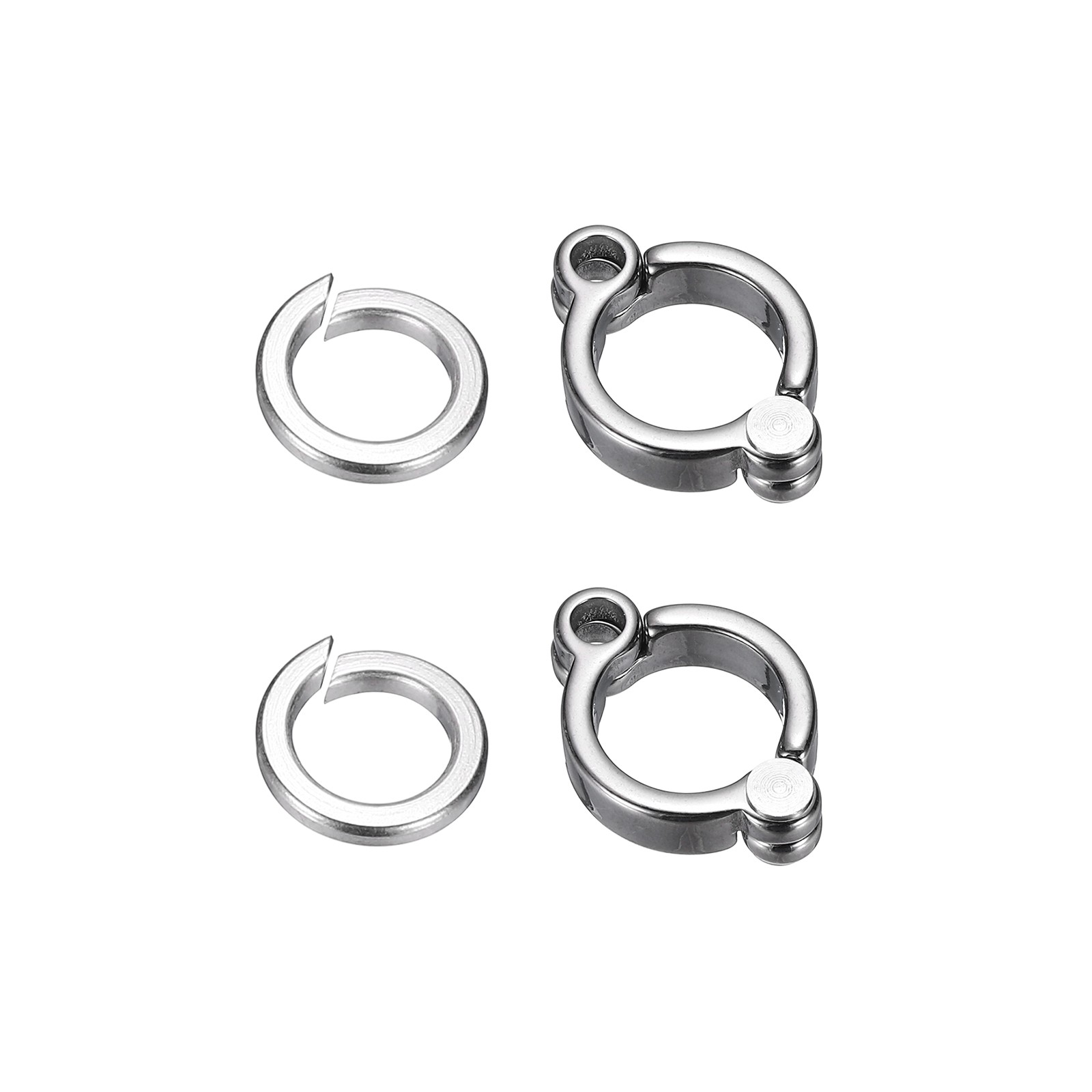 Stainless Steel Bird Foot Rings 11.5mm/0.45" ID, (Silver Tone, 2 Set)