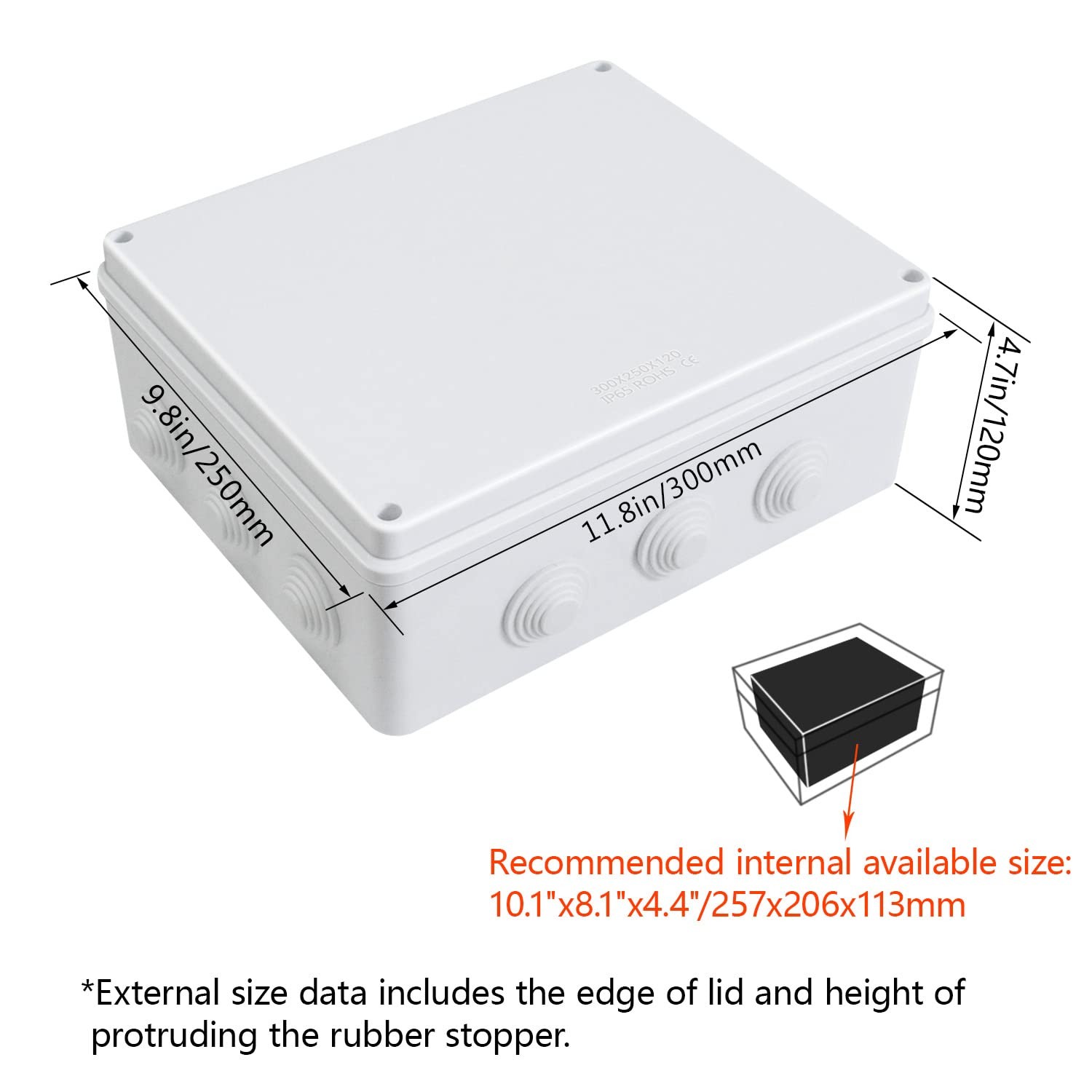 ABS Plastic Dustproof Waterproof IP65 Junction Box Universal Electrical Proje...