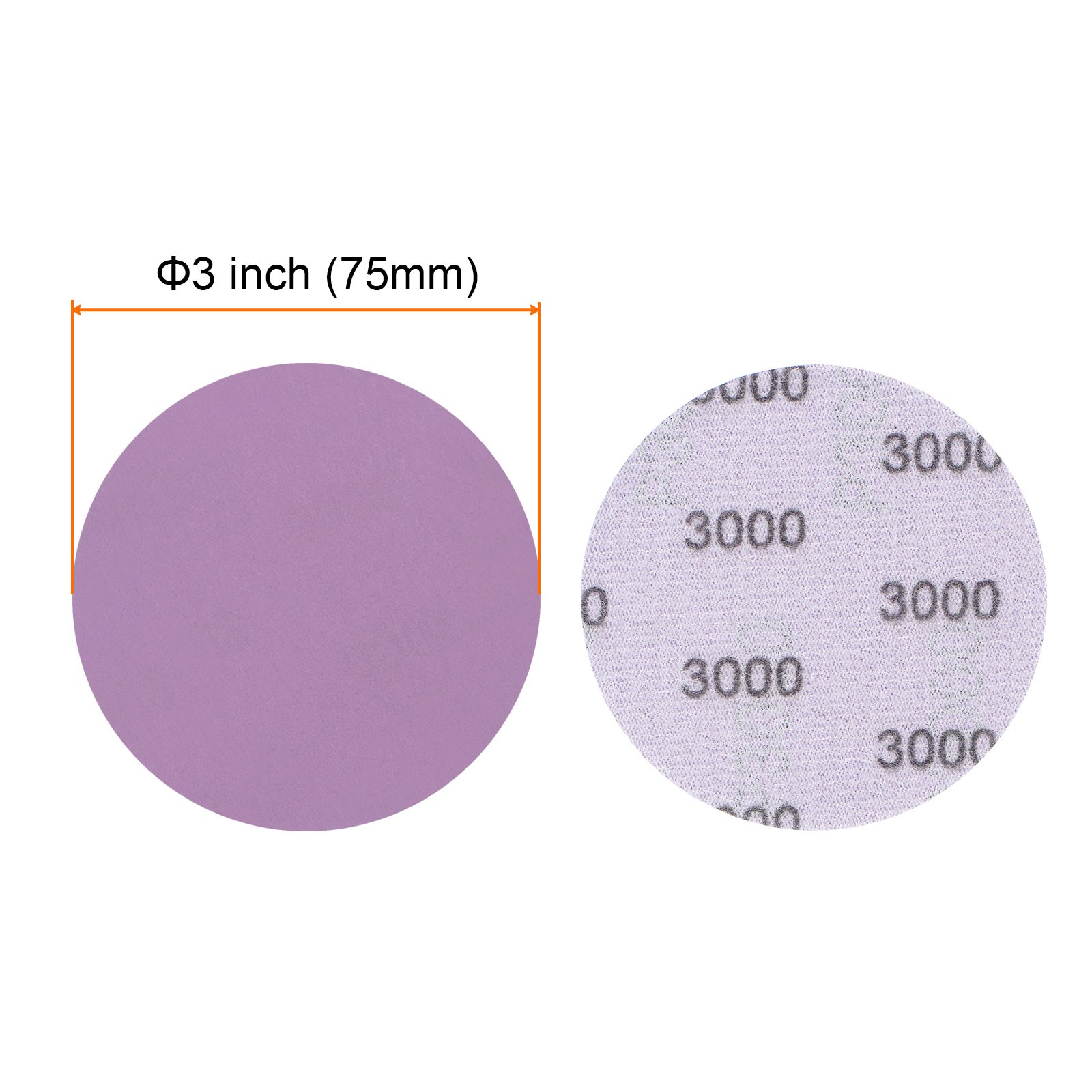 40pcs 3000 Grit Purple Sanding Discs 3 Inch Hook and Loop Circular Sandpapers