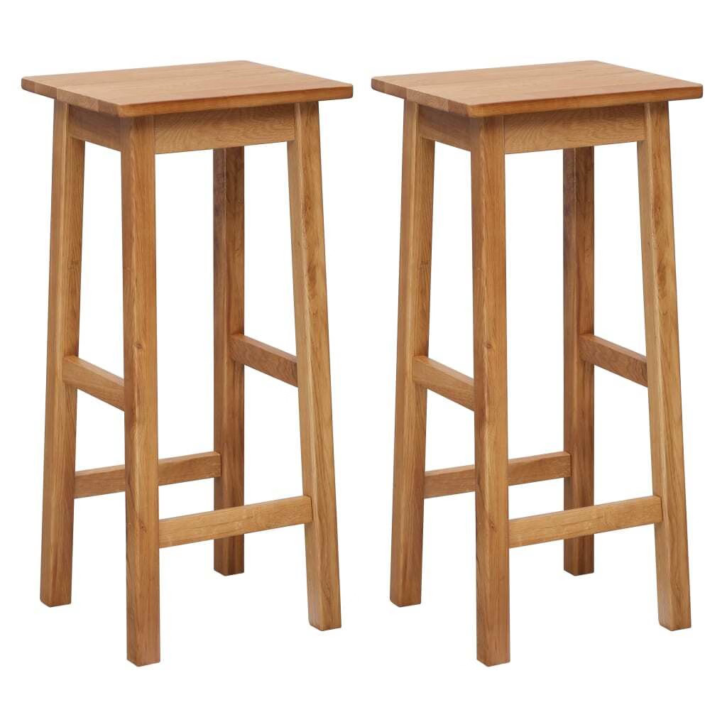 Bar Set Natural Brown Solid Oak Wood, MDF with Oak Veneer Standard
