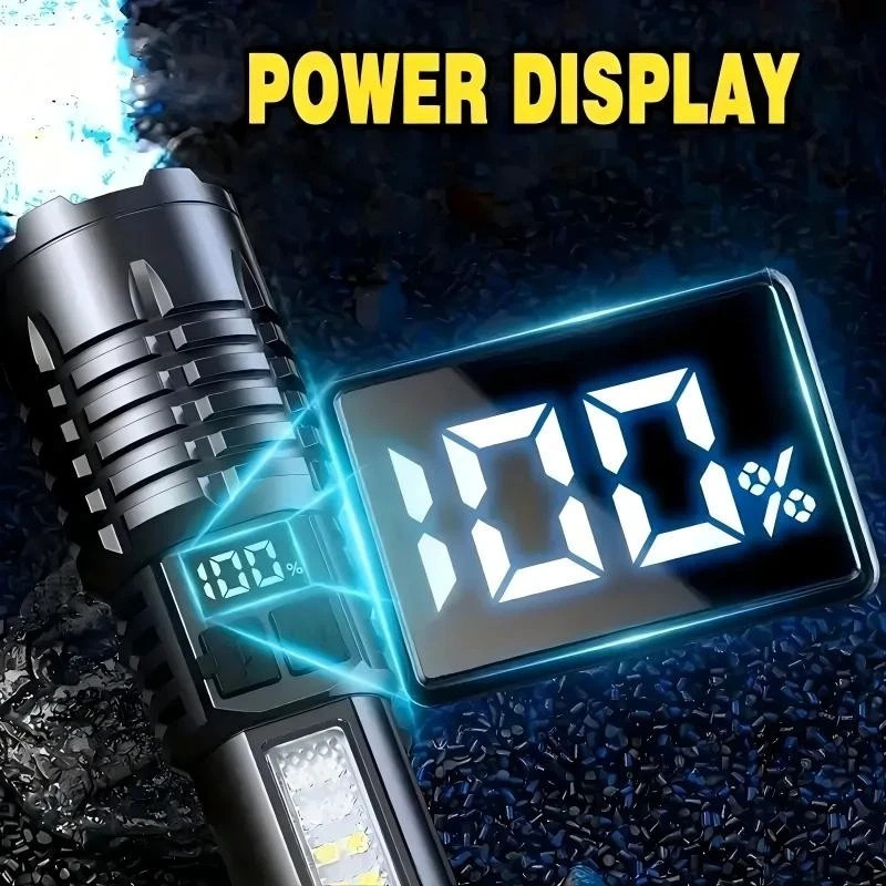 990000000 Lumen Super Bright LED Tactical Flashlight Rechargeable LED Work Light