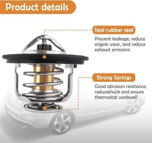 Heavy Duty Engine Coolant Thermostat for Car, Compatible with OEM# 19301-PAA-306