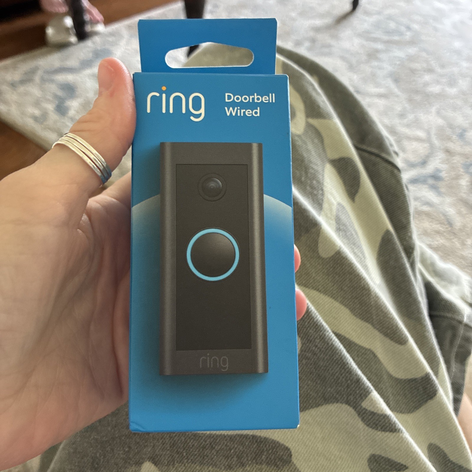 Ring Video Doorbell Wired Night Vision 2.4 GHz Wifi 1080p HD Camera - Black
