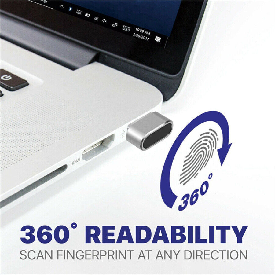 USB Fingerprint Reader for Windows 10 Hello, Biometric Scanner for Laptops & PC