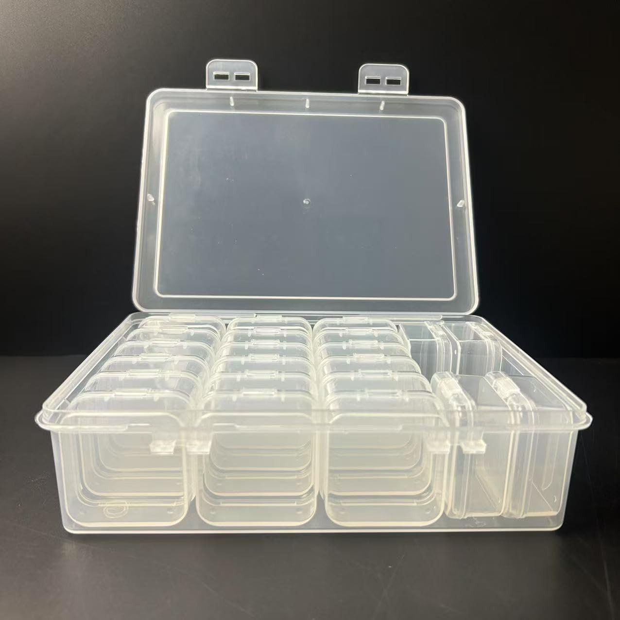 Bead Storage Organizers - Mini Storage Boxes with Hinged 8" x 6" x 2"