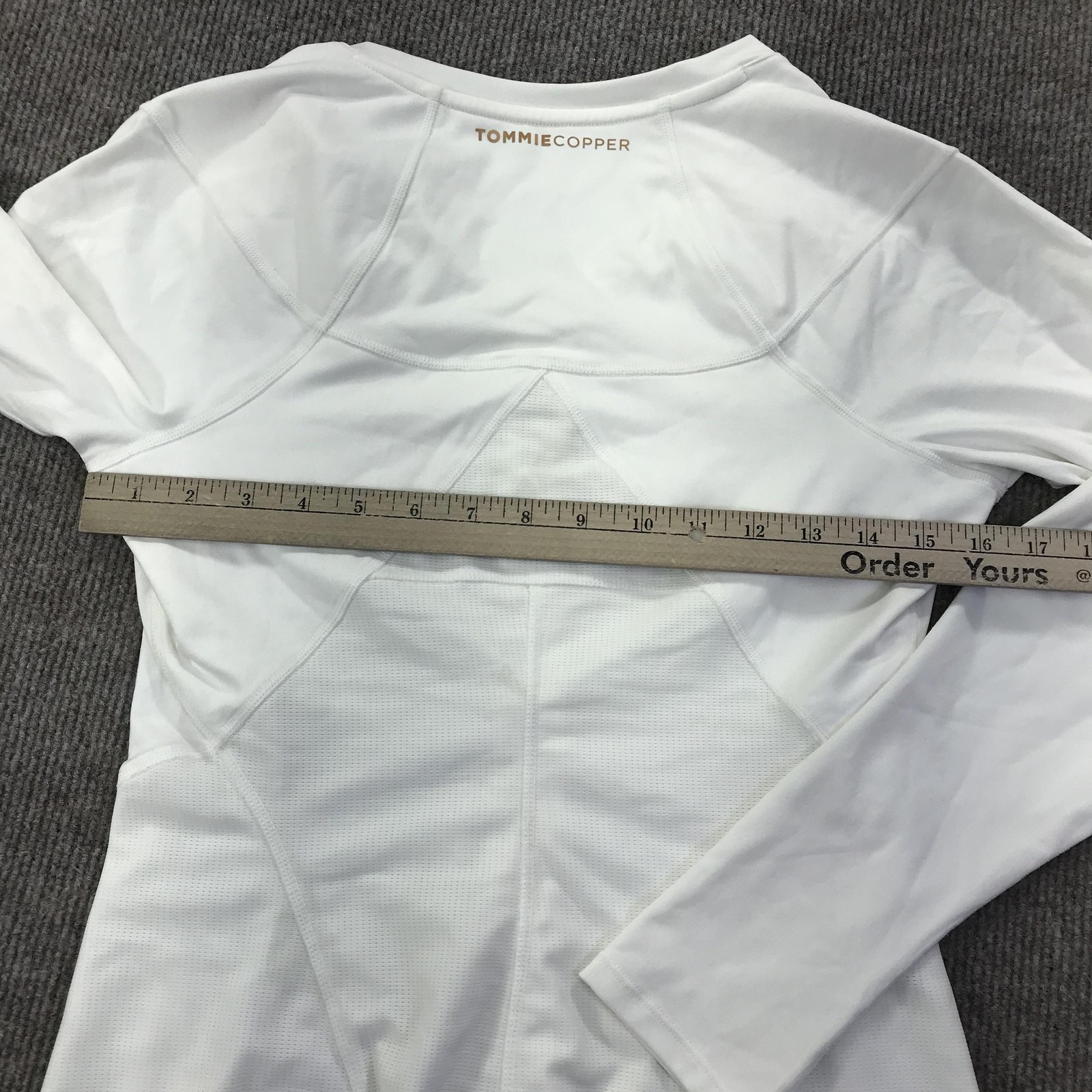 Tommie Copper Womens Back Support Compression Zip Shirt White Large Stained Top