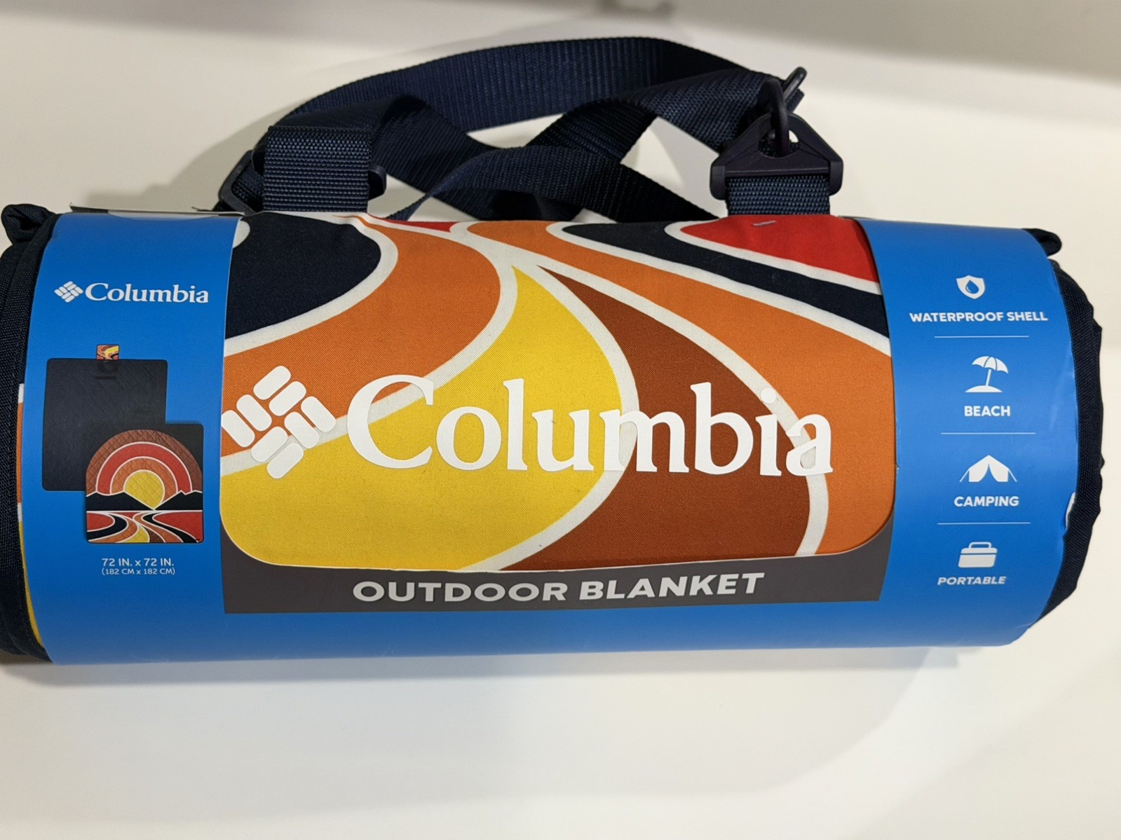 Columbia Outdoor Blanket 72x72 NEW Multi-Color Portable Waterproof Beach Camping