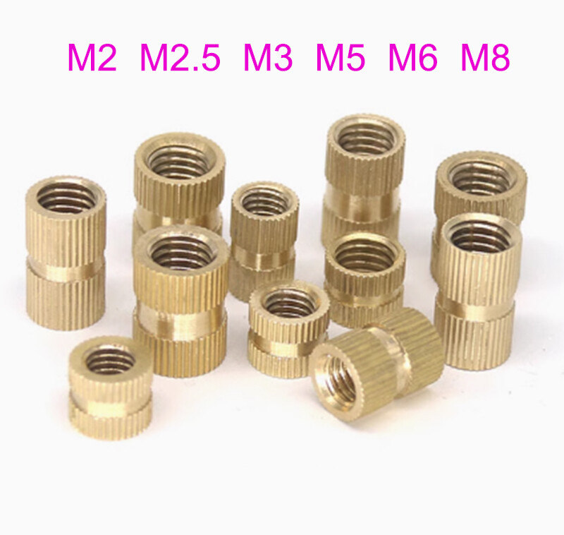 M2 M2.5 M3 M6 M8 Brass Thread Inserts Nuts Knurl Nut Copper Insert With Plastic