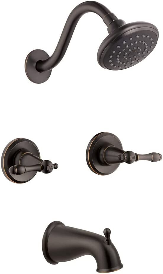 Design House Oakmont Tub and Shower Faucet Trim Kit Two Handle Oil Rubbed Bronze