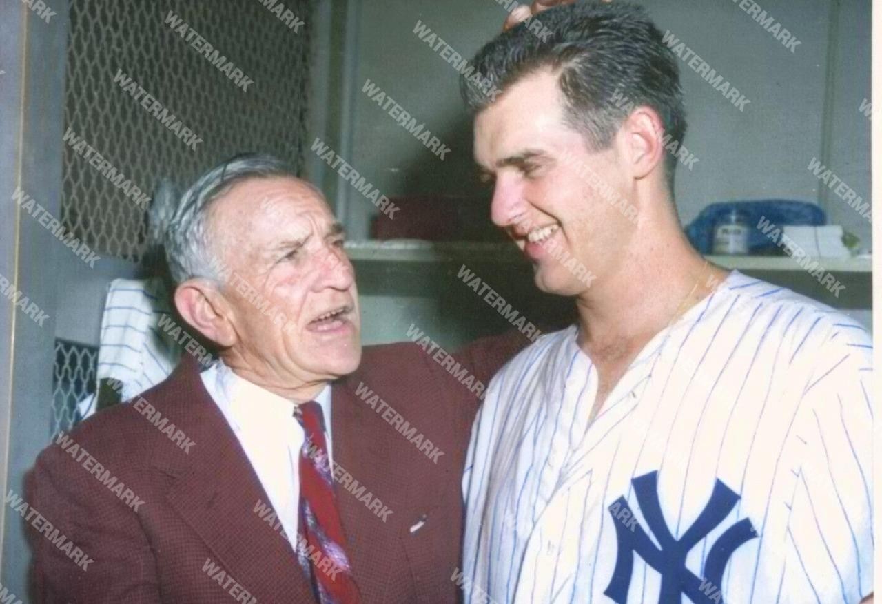 GV903 Casey Stengel Congratulates Don Larsen Per8x10 11x14 16x20 Colorized Photo