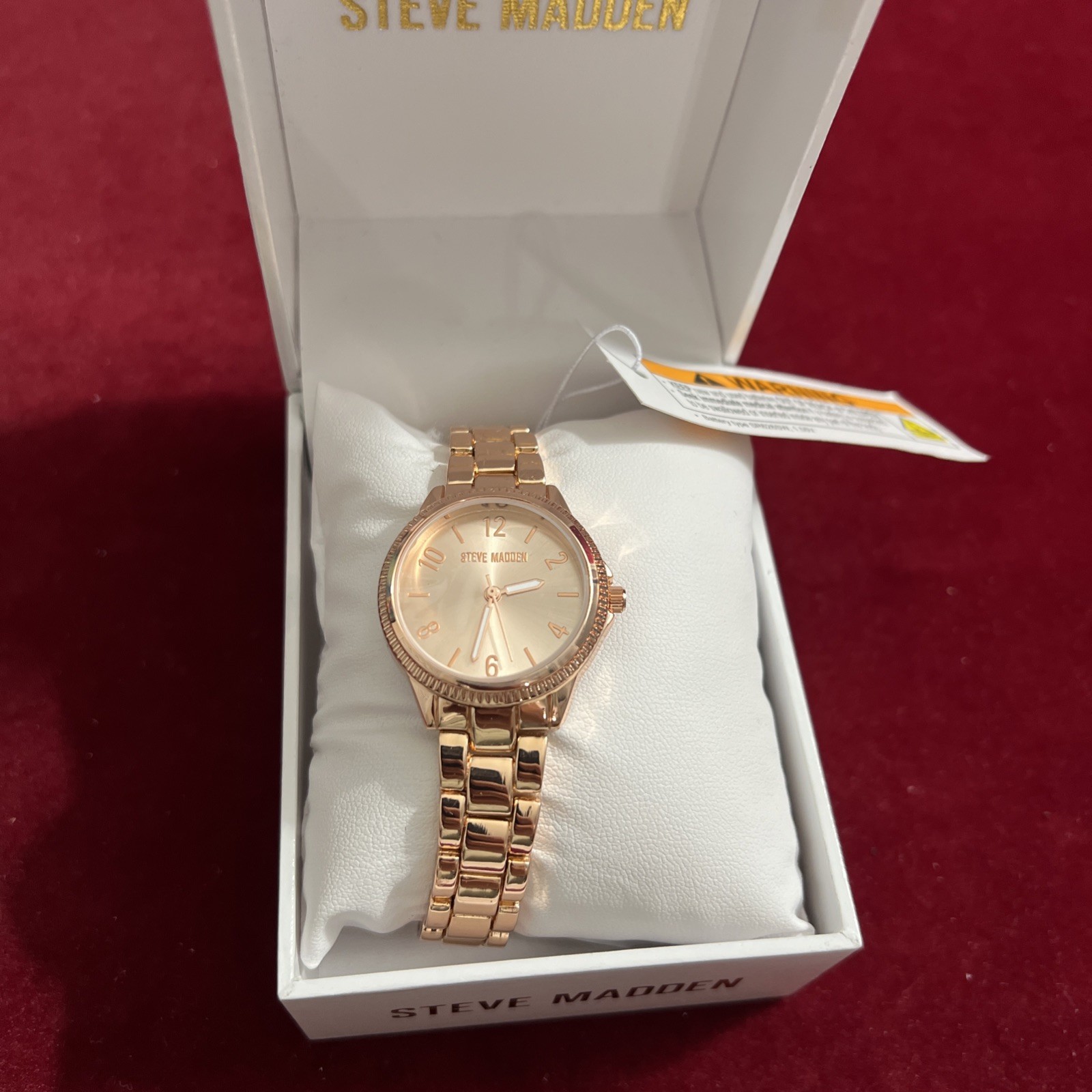 Steve MaddenWomen's Everyday Rose Gold-Tone Alloy Metal Bracelet Watch, 30mm