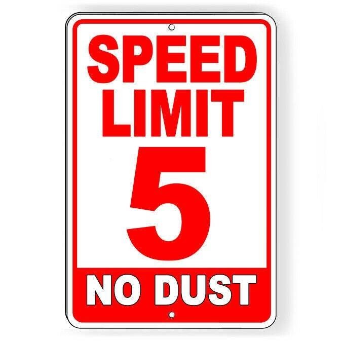 Speed Limit 5 Mph No Dust Red Sign / Decal  Miles Per Hour Sw70Red / Magnetic