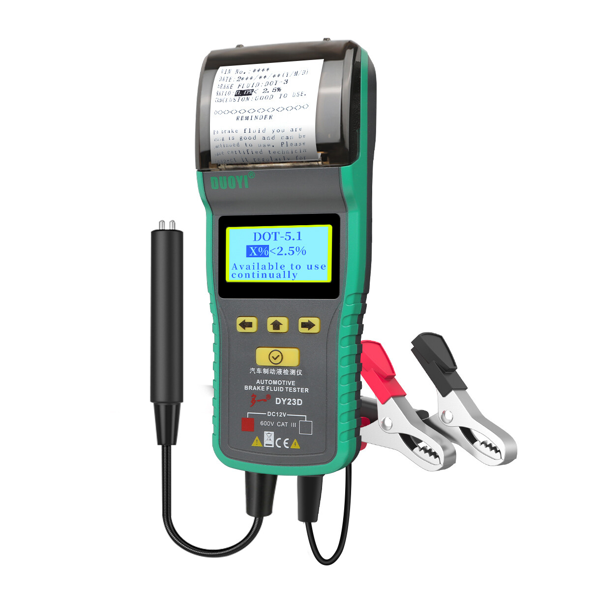 DY23D Automotive Brake Fluid Tester Detector with Printer For DOT3 DOT4 DOT5.1