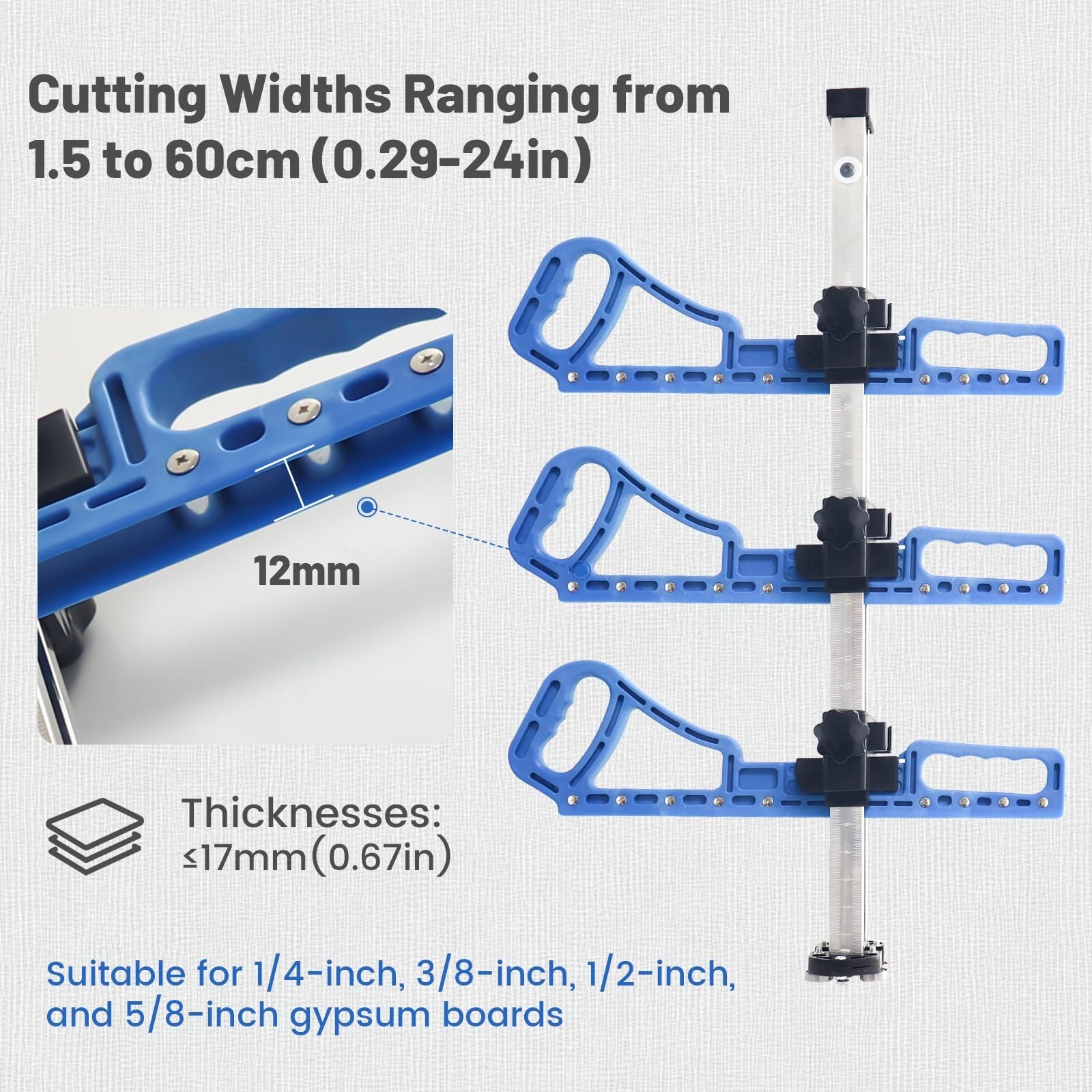 Drywall Cutting Tool, Foldable Drywall Cutter, Gypsum Board Cutter with 12pcs...