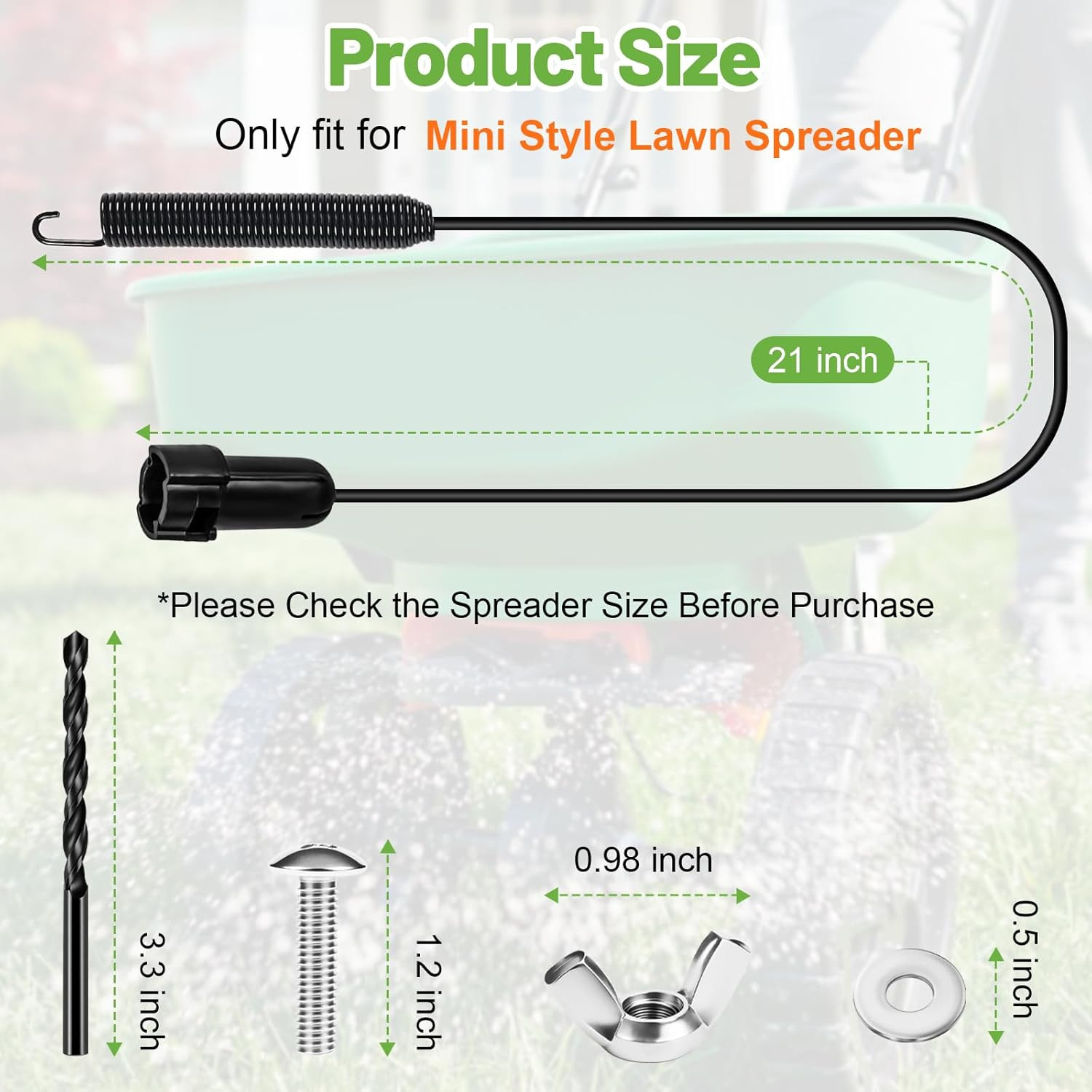 Lawn Spreader Control Cable, Compatible with Scotts Mini Broadcast Spreader, Law