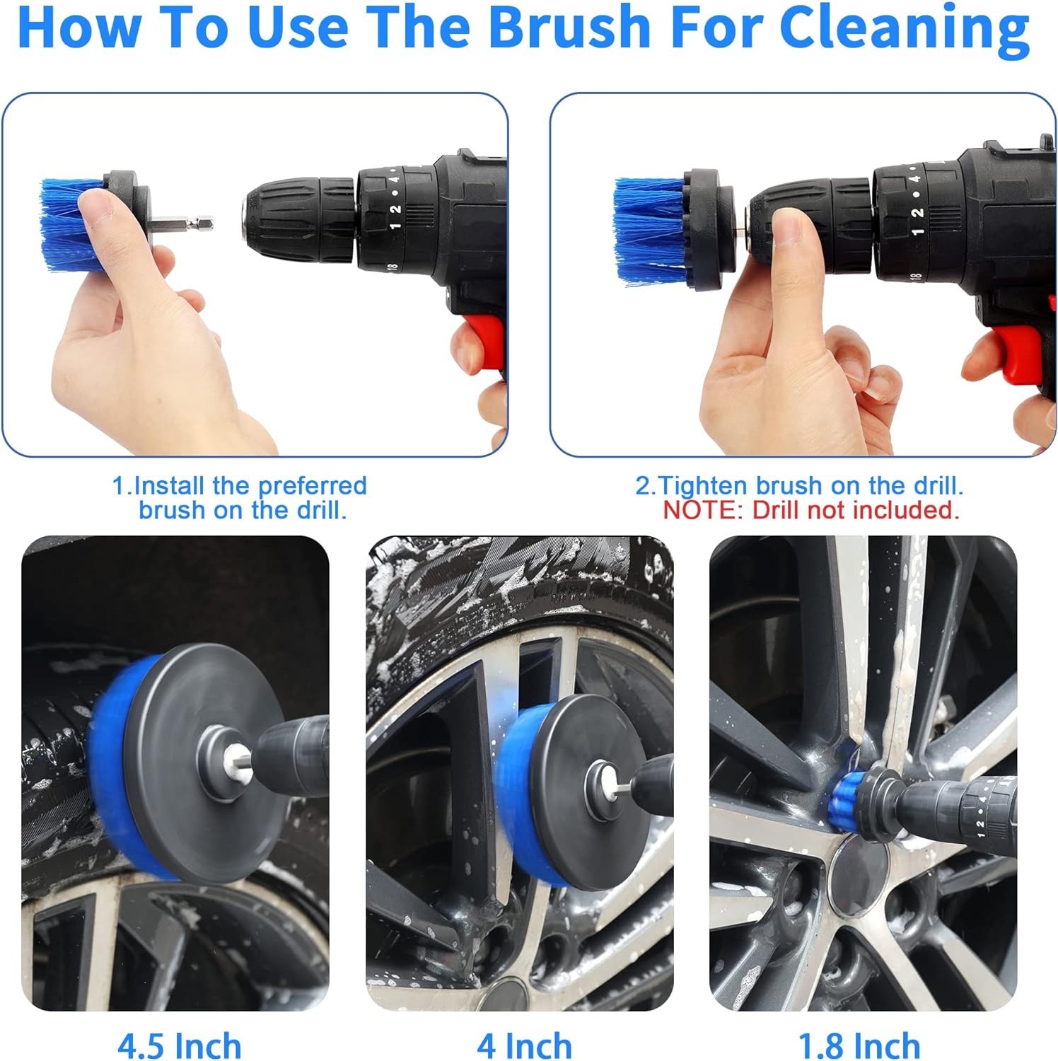 22 pcs Car-Cleaning-Tool-Set Drill not include