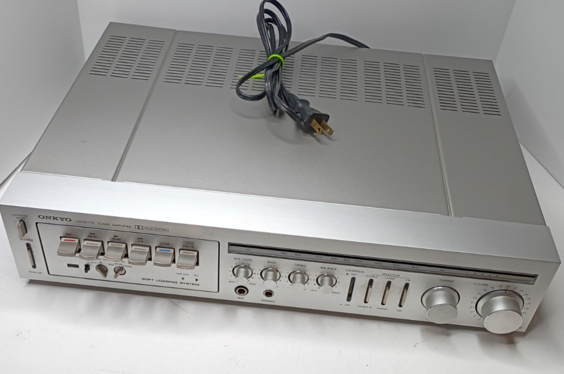 Vintage Onkyo CX-70 AM/FM Tuner Amplifier Drawer Cassette Deck - Tested Works